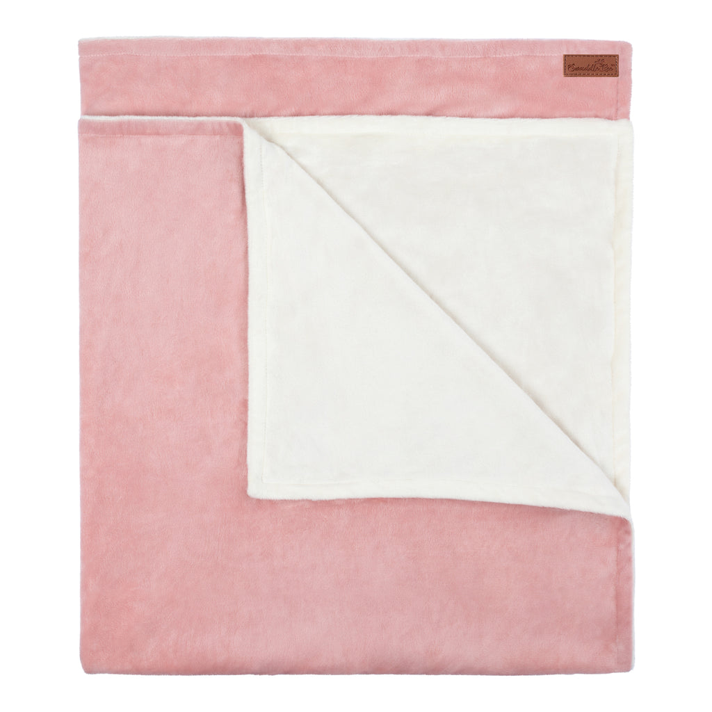 MinkyBee Stroller Blanket ~ Dusty Pink/Ivory