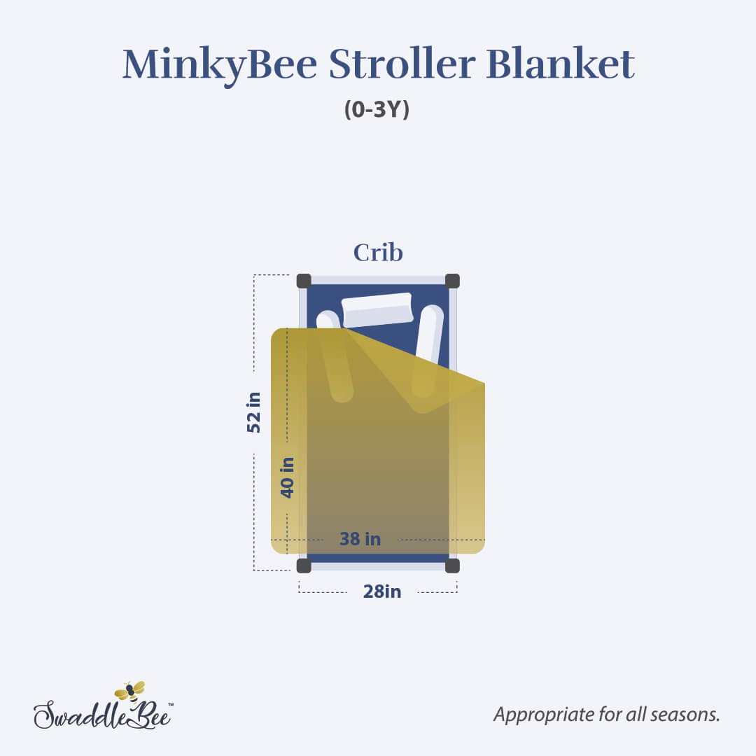 Swaddle Bee Minky Bee Stroller Blanket - Black/Ivory Swaddle Bee Minky Bee Stroller Blanket - Black/Ivory