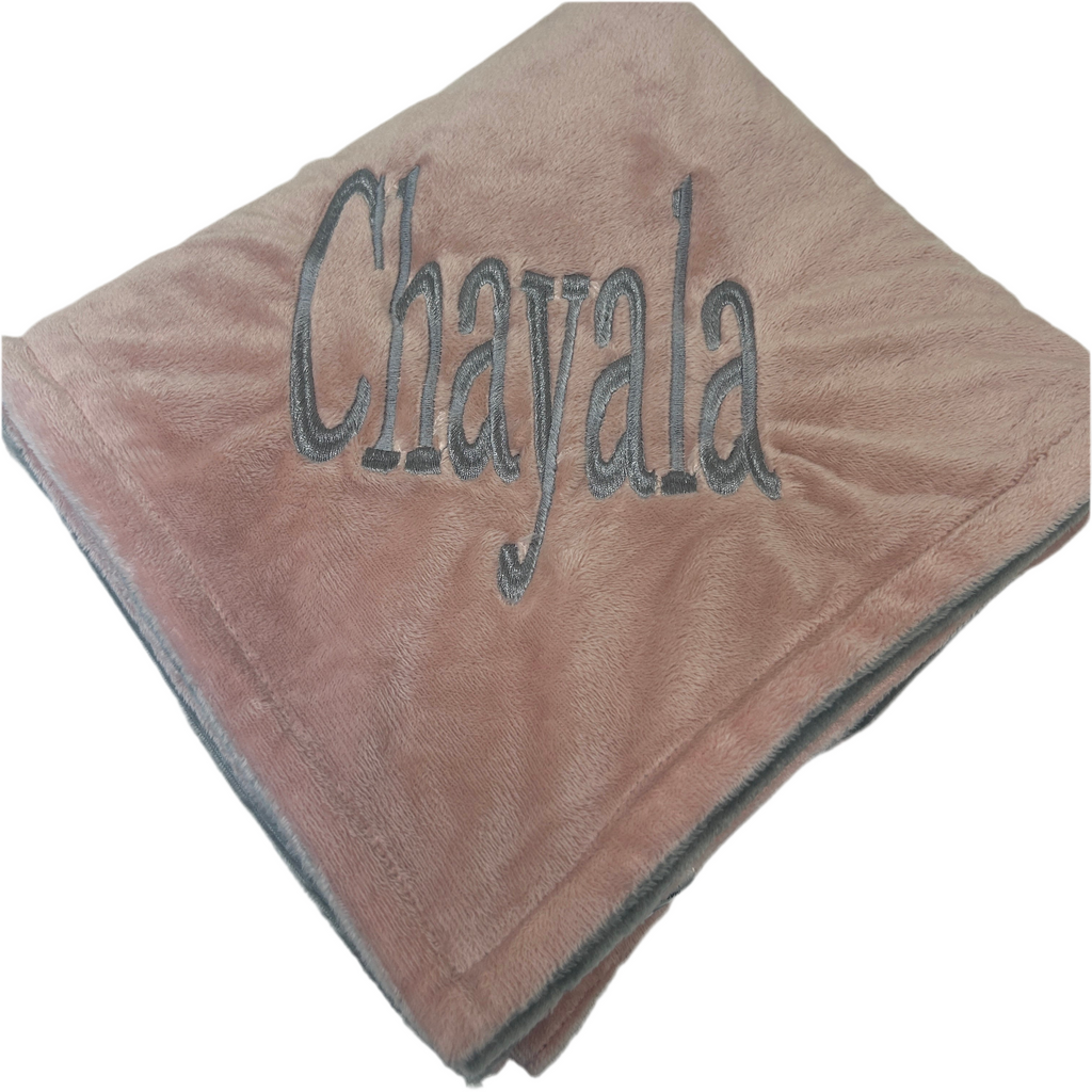 Sample Sale Chayala MinkyBee  Stroller Blanket ~ Pink/Grey READ DESCRIPTION