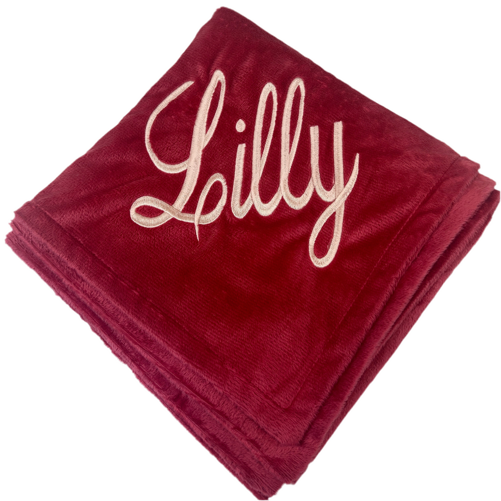 Sample Sale Lilly MinkyBee Stroller Blanket ~ Raspberry