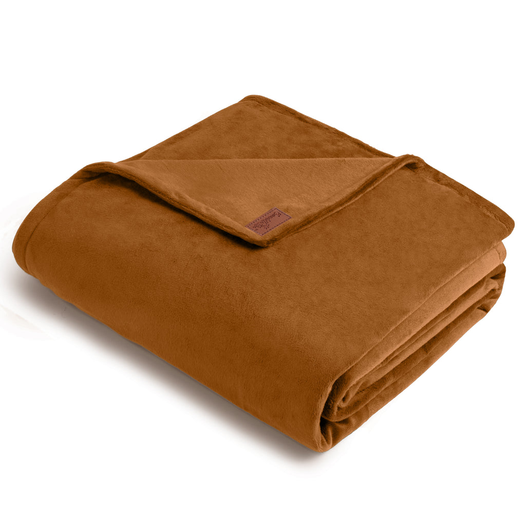MegaBee Throw Blanket ~ Caramel Brown