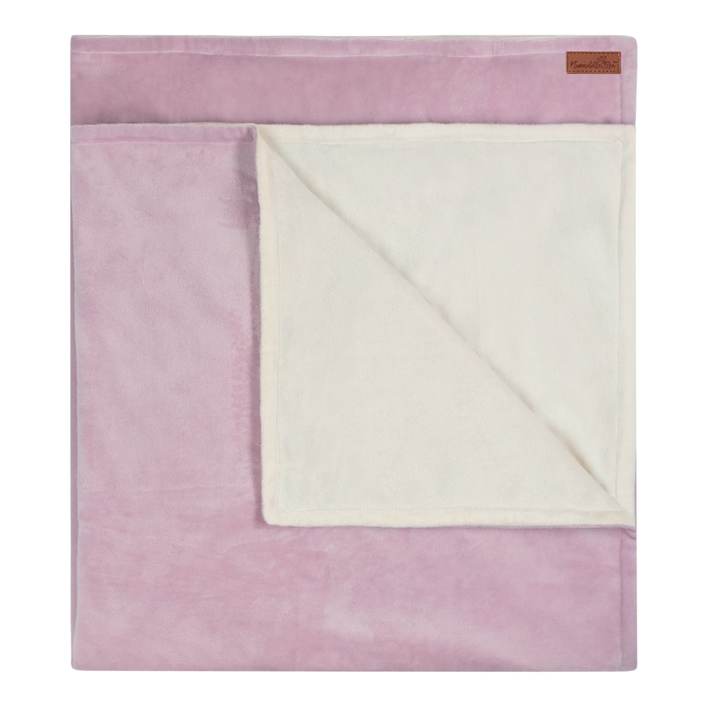 MinkyBee Stroller Blanket ~ Dusty Lavender/Ivory