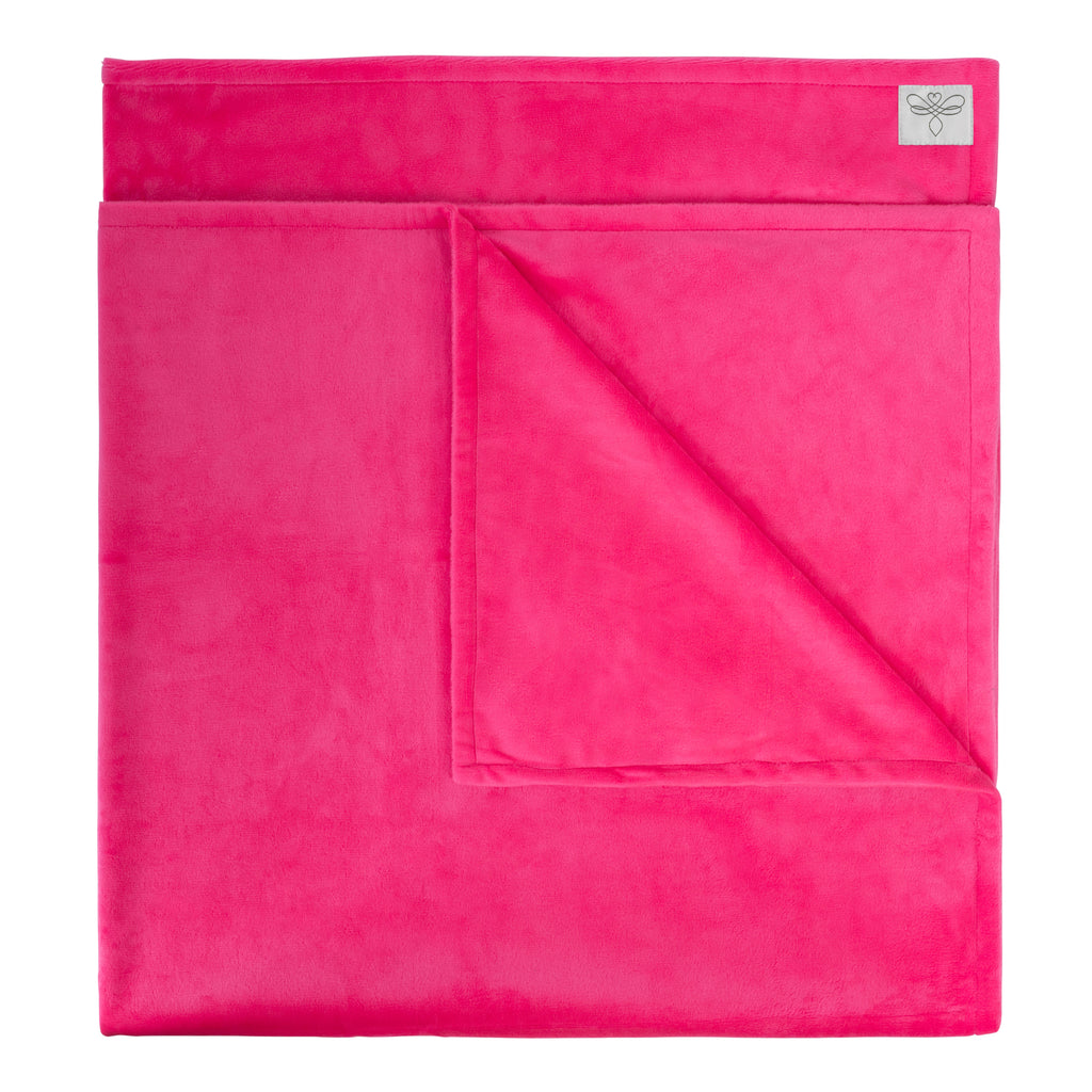 MinkyBee Stroller Blanket ~ Solid Hot Pink