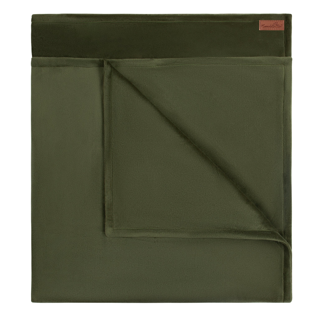 MinkyBee Stroller Blanket ~ Solid Olive Green