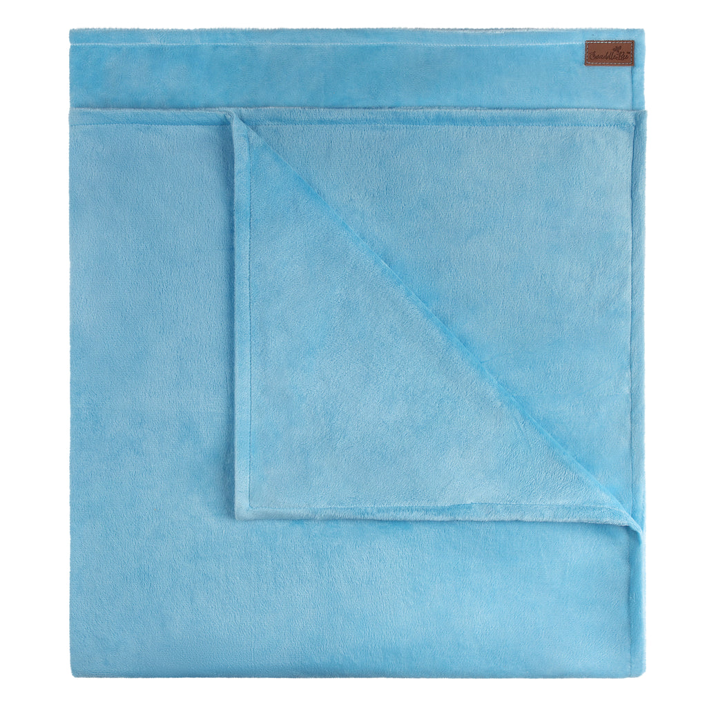 MinkyBee Stroller Blanket ~ Solid Sky Blue
