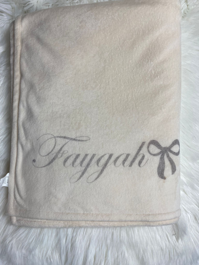 Sample Sale Ivory BiggerBee faded 'Faygah' ink personalization