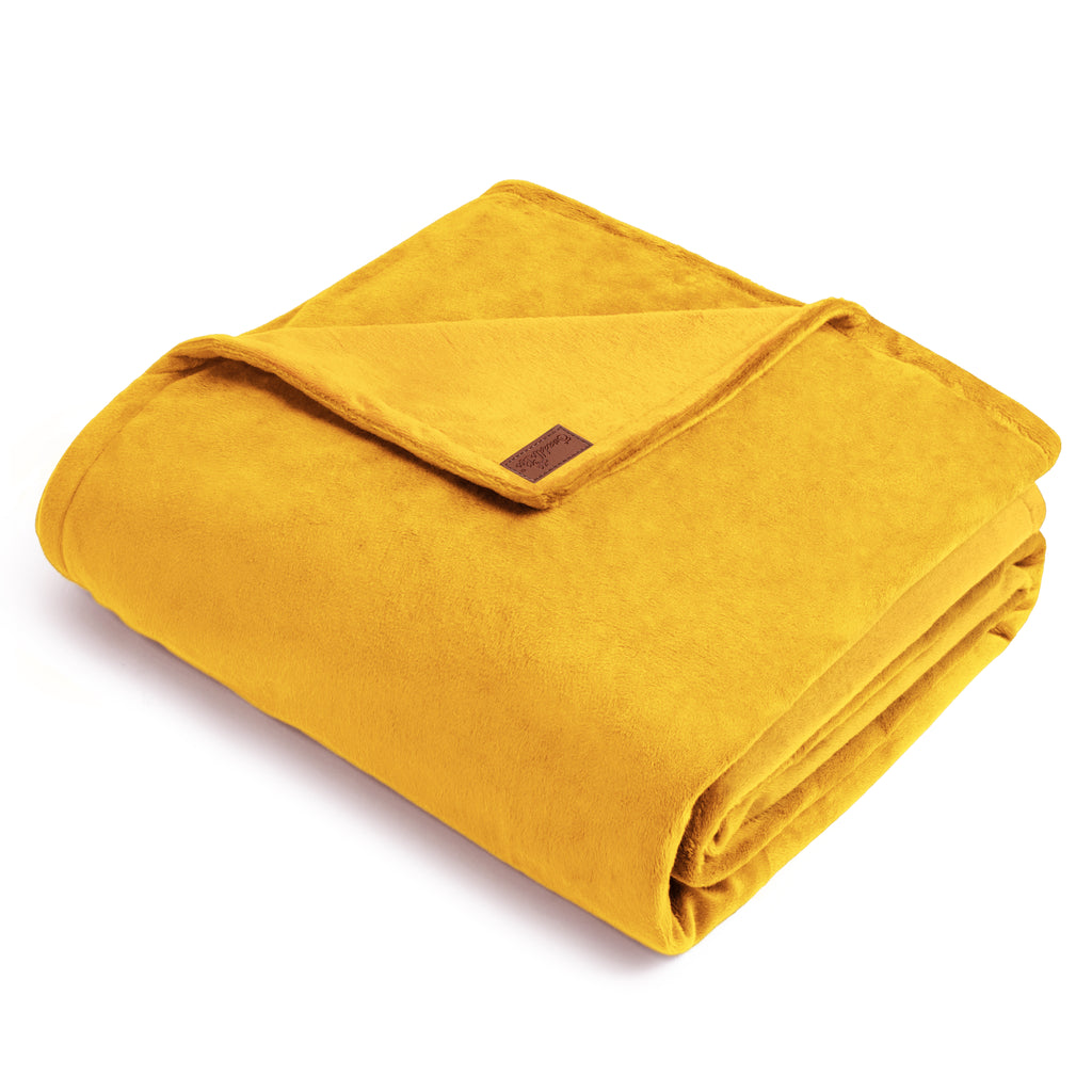 BiggerBee Throw Blanket ~ Mustard