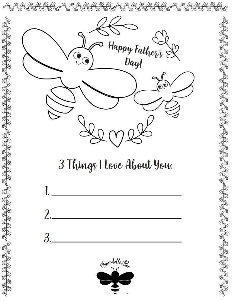 Swaddle Bee Coloring Book Free Printable Page 3 Father's Day Edition