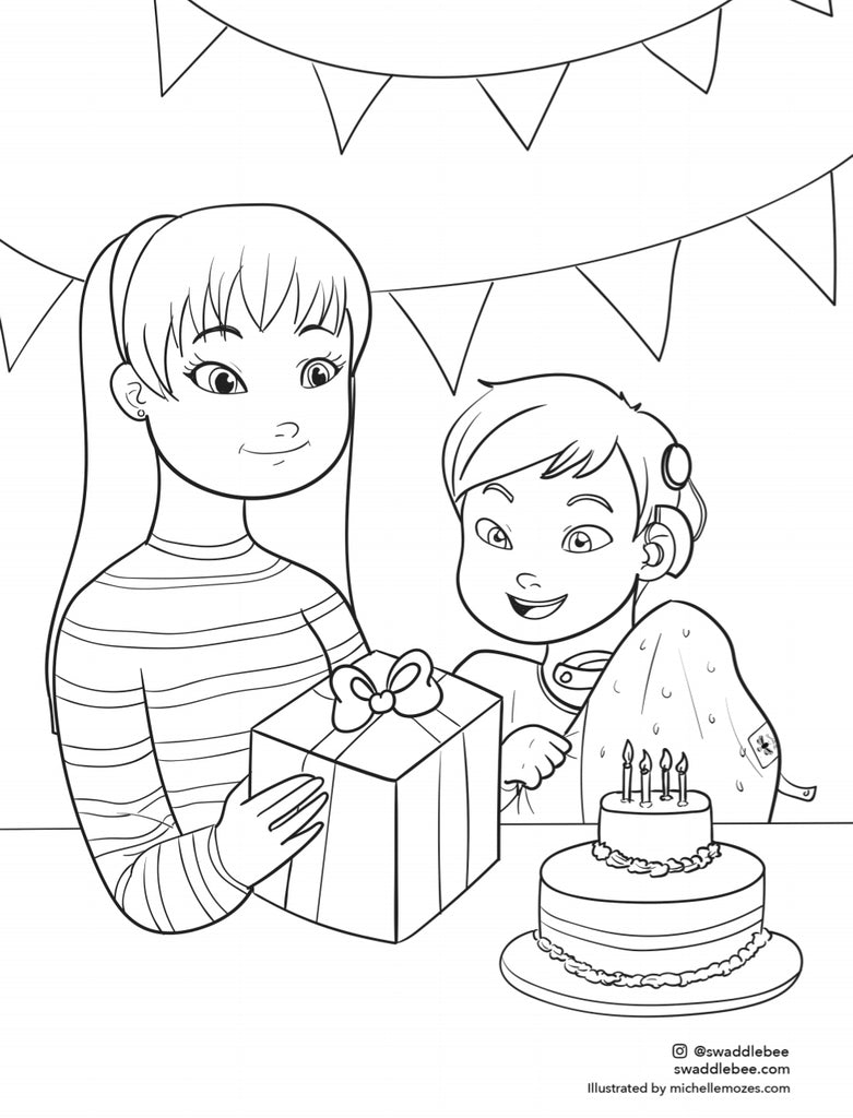 Swaddle Bee Free Coloring Book Printable Page 5