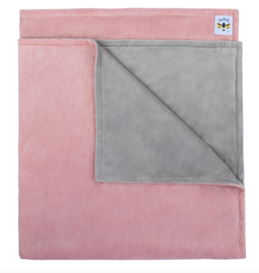 Sample Sale MinkyBee Stroller Blanket ~ Grey/Dusty Pink