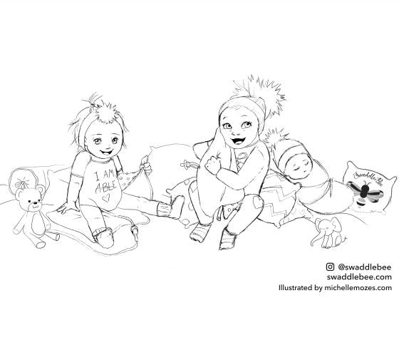 Swaddle Bee Coloring Book Free Printable Page 1
