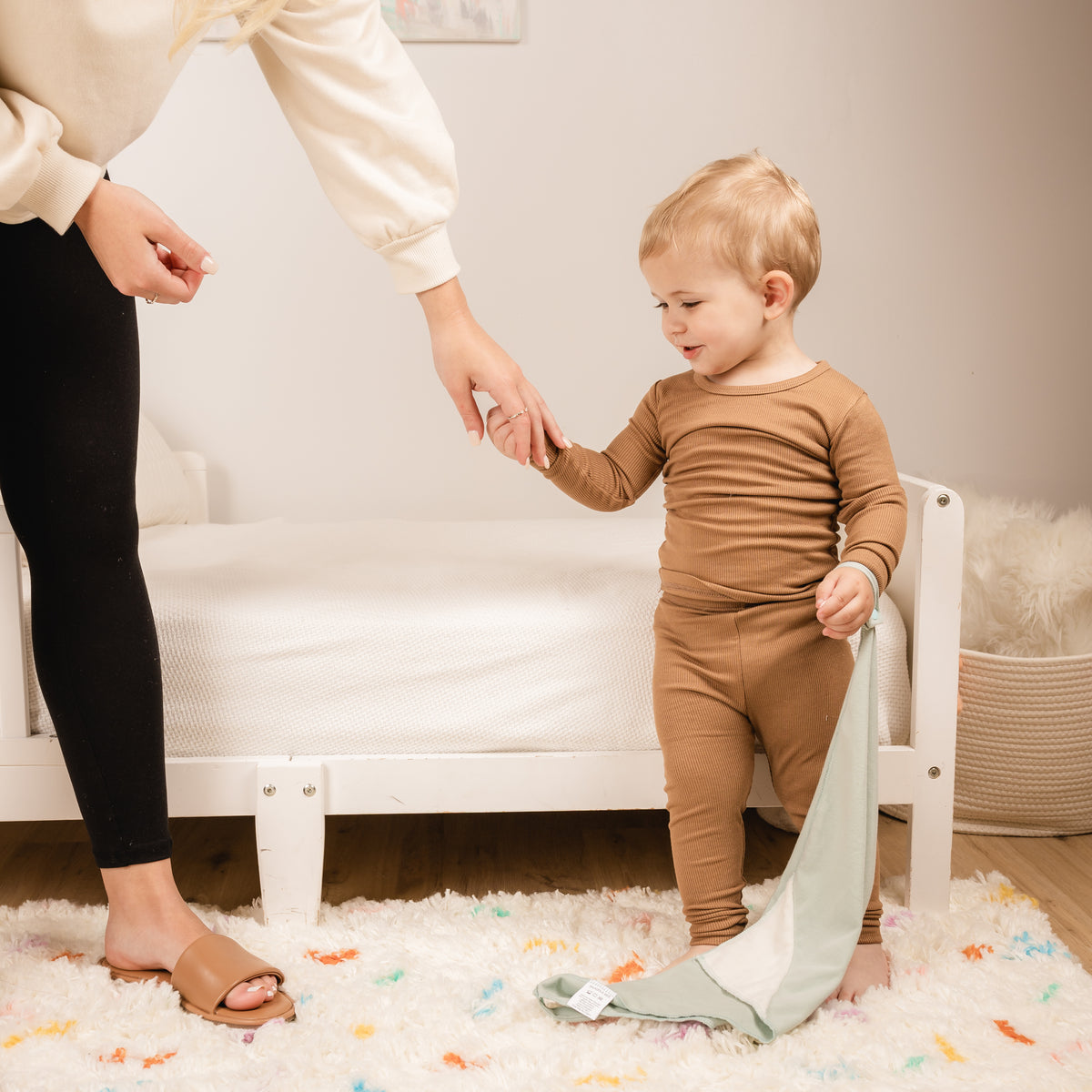 Organic Cotton LovieBee Security Blanket Seafoam Swaddle Bee