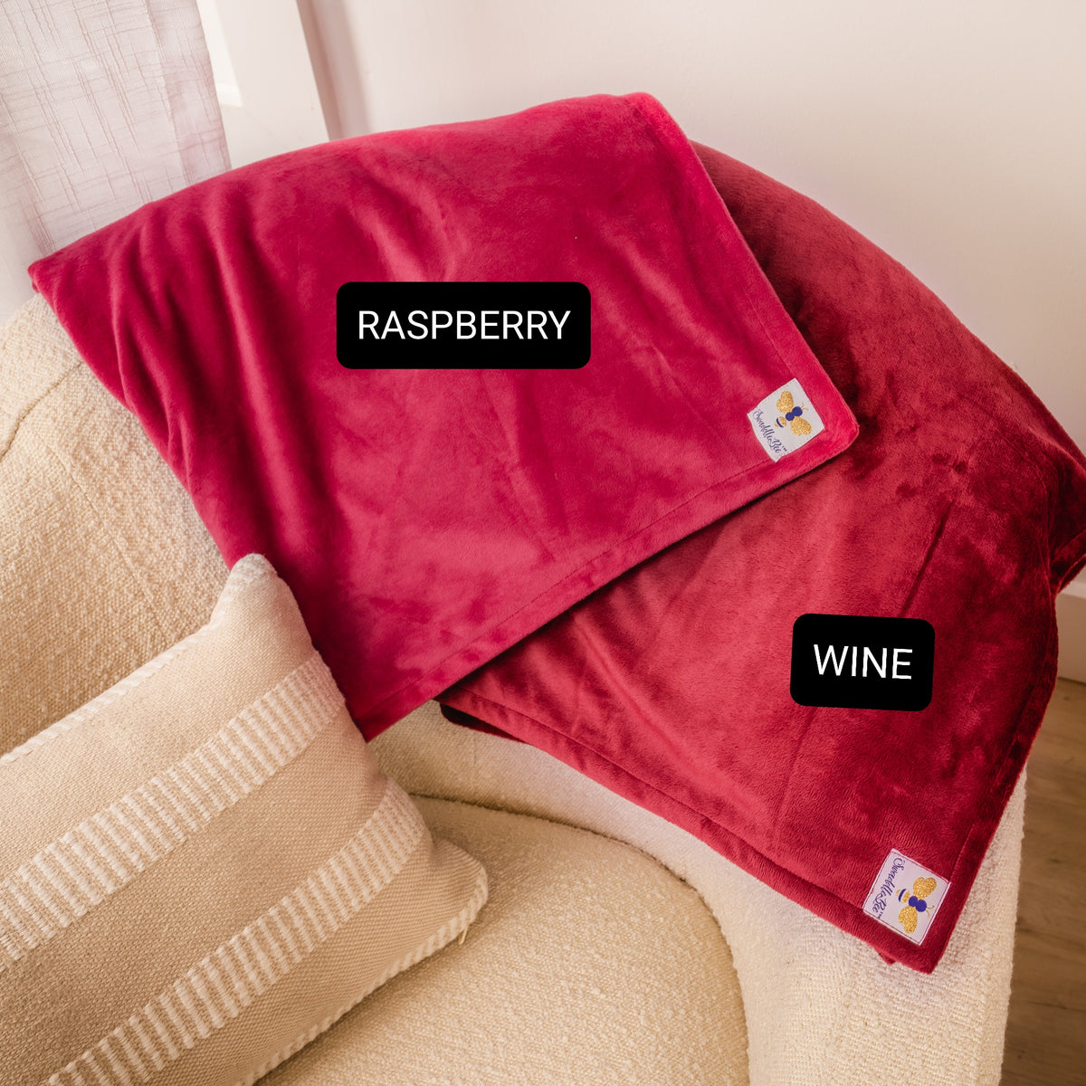 BiggerBee Throw Blanket ~ Raspberry – Swaddle Bee