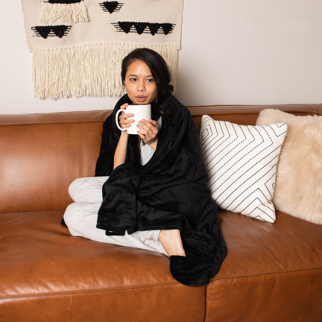 BiggerBee Throw Blanket ~ Black – Swaddle Bee